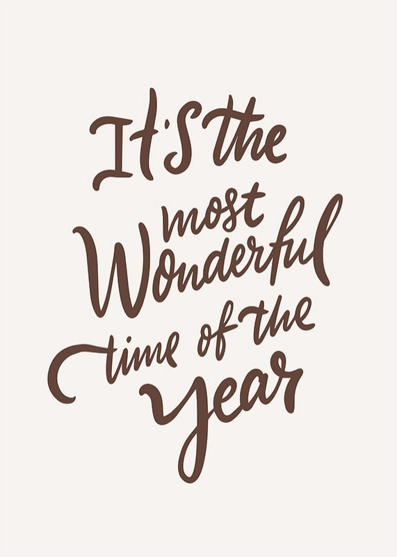 Handwritten brown text with Christmas theme on light background-12
