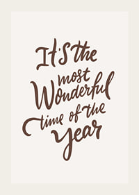 Handwritten brown text with Christmas theme on light background-3
