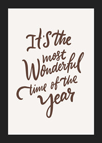 Handwritten brown text with Christmas theme on light background-5