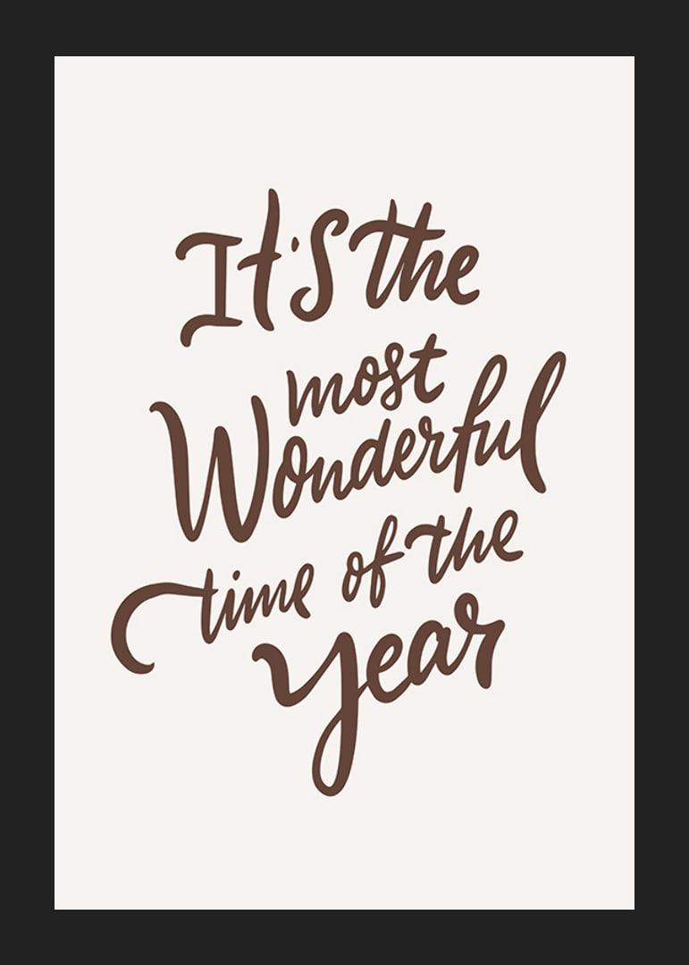 Handwritten brown text with Christmas theme on light background-12