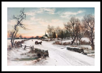 Poster Horse And Carriage In Snow