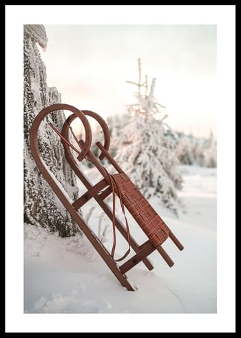 Poster Red Christmas Sleigh