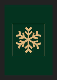 Grafická zlatá snehová vločka na tmavozelenom pozadí-5
