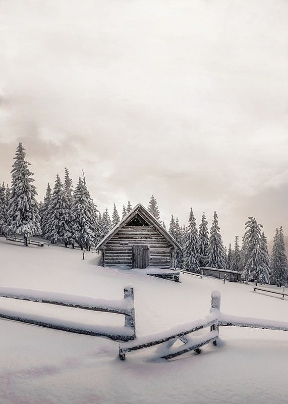Cabin In Snow-12
