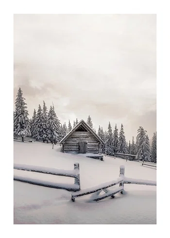 Poster Cabin In Snow