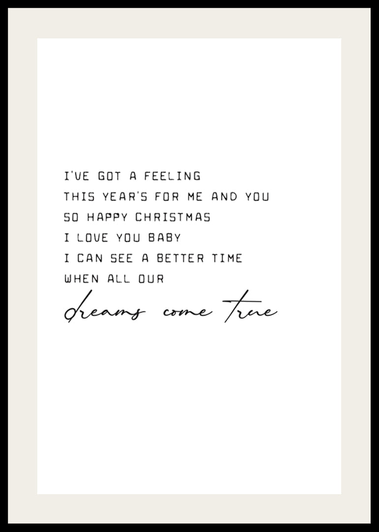 Zwarte tekstcitaat uit Fairytale of New York op witte achtergrond-12