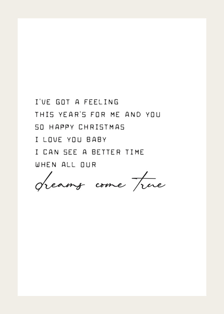 Zwarte tekstcitaat uit Fairytale of New York op witte achtergrond-12