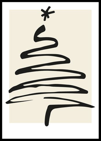 Poster Christmas Tree Line Art