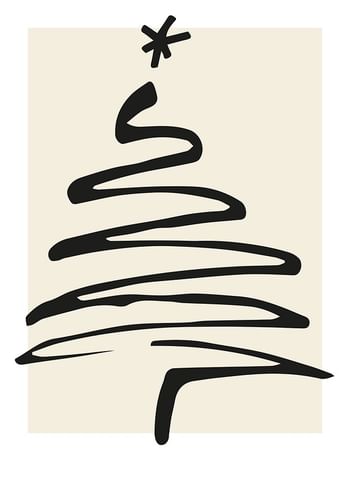 Poster Christmas Tree Line Art
