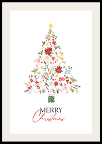 Abstract Christmas tree of decorations in red, green and gold-2