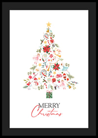 Abstract Christmas tree of decorations in red, green and gold-4