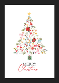 Abstract Christmas tree of decorations in red, green and gold-5