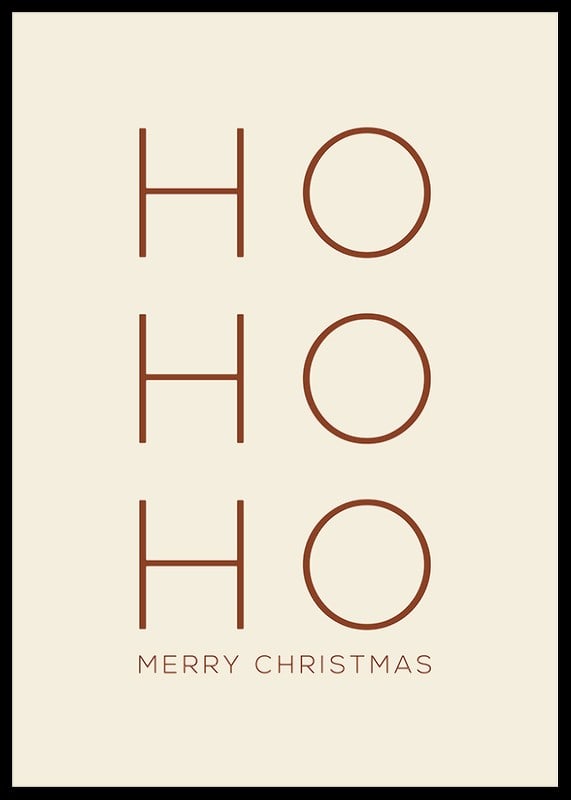 Texto navideño minimalista con Ho Ho Ho en marrón sobre beige-12