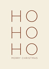 Texto navideño minimalista con Ho Ho Ho en marrón sobre beige-7