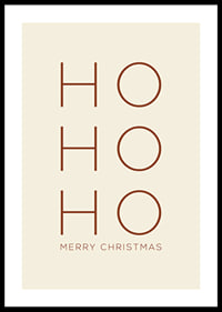 Texto navideño minimalista con Ho Ho Ho en marrón sobre beige-0