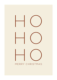 Texto navideño minimalista con Ho Ho Ho en marrón sobre beige-1
