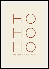 Texto navideño minimalista con Ho Ho Ho en marrón sobre beige-2