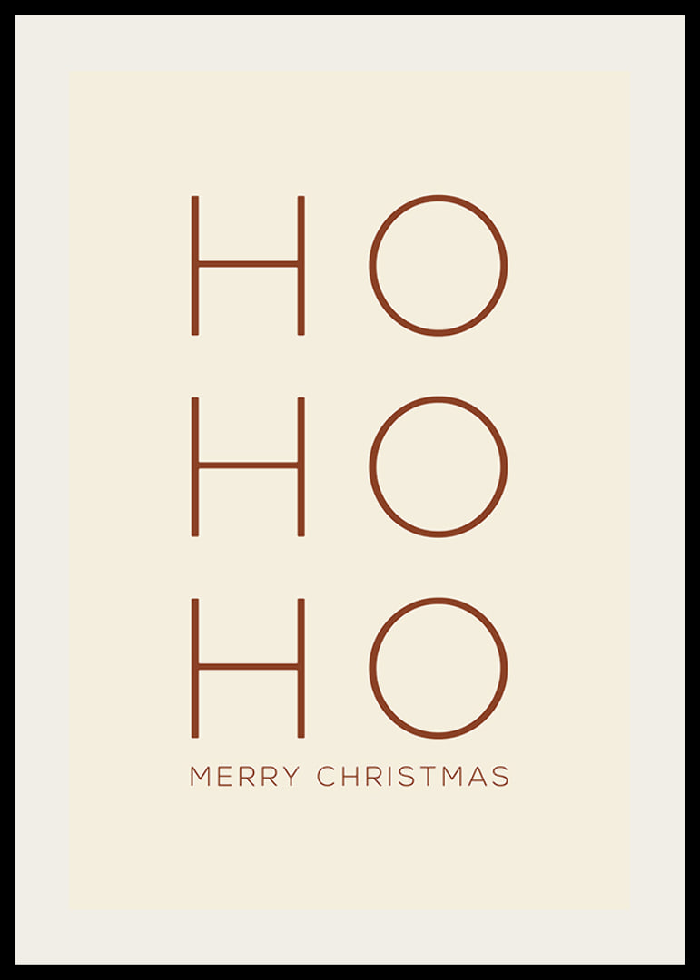 Texto navideño minimalista con Ho Ho Ho en marrón sobre beige-12