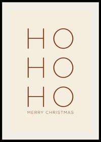 Texte de Noël minimaliste avec Ho Ho Ho en marron sur beige-2