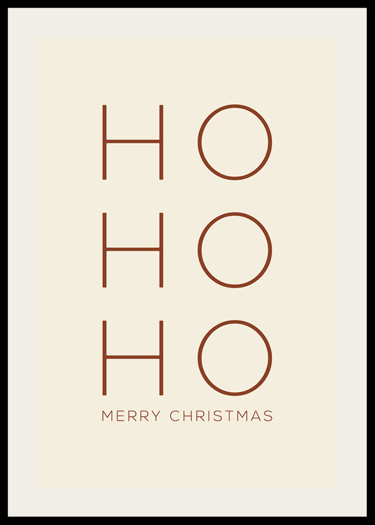 Texte de Noël minimaliste avec Ho Ho Ho en marron sur beige-12