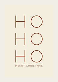 Texto navideño minimalista con Ho Ho Ho en marrón sobre beige-3
