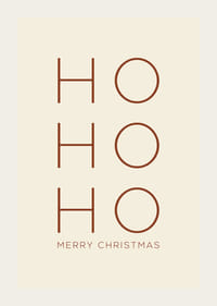 Texte de Noël minimaliste avec Ho Ho Ho en marron sur beige-3
