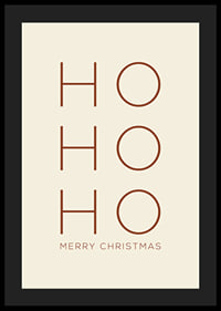 Texto navideño minimalista con Ho Ho Ho en marrón sobre beige-4