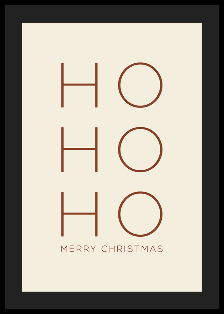 Texto navideño minimalista con Ho Ho Ho en marrón sobre beige-12