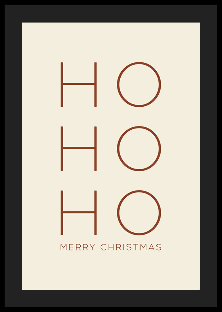 Texte de Noël minimaliste avec Ho Ho Ho en marron sur beige-12