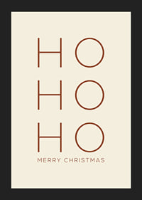 Texto navideño minimalista con Ho Ho Ho en marrón sobre beige-5