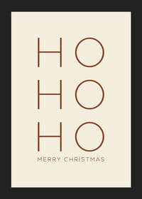 Texte de Noël minimaliste avec Ho Ho Ho en marron sur beige-5