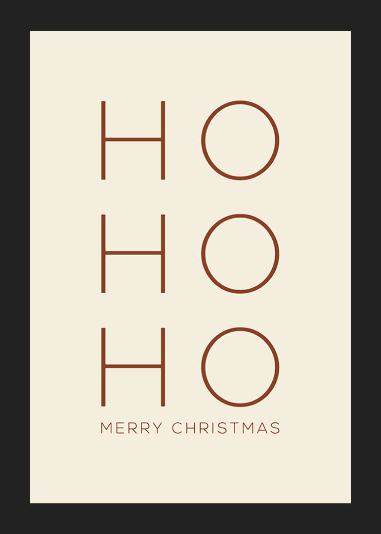 Texte de Noël minimaliste avec Ho Ho Ho en marron sur beige-12