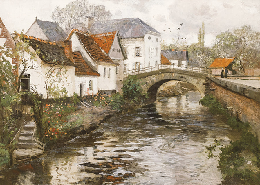 Small Town Near La Panne By Frits Thaulow-12