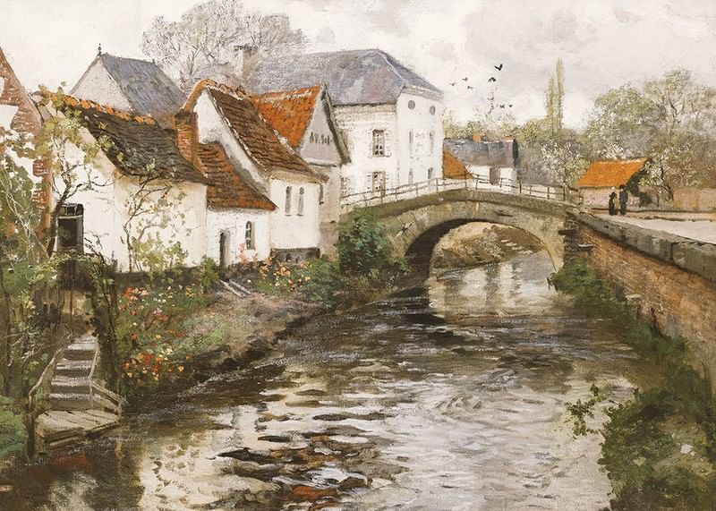 Small Town Near La Panne By Frits Thaulow-12