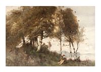 Paysage Aux Lavandières By Paul Trouillebert-1