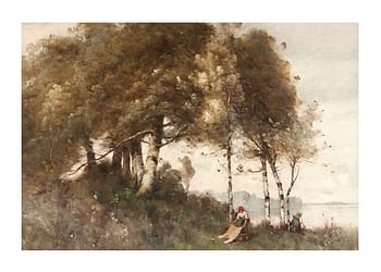 Juliste Paysage Aux Lavandières By Paul Trouillebert