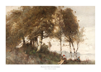 Juliste Paysage Aux Lavandières By Paul Trouillebert