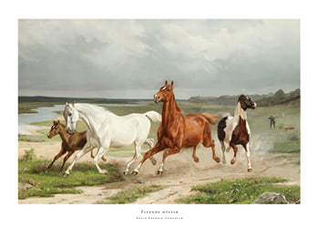 Poster Flyende hästar By Arvid Fredrik Lönnroth