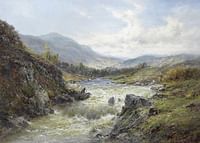 Falls Of The Tay By Alfred de Breanski Sr-3