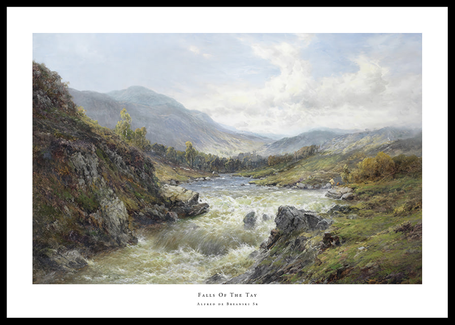 Falls Of The Tay By Alfred de Breanski Sr-12