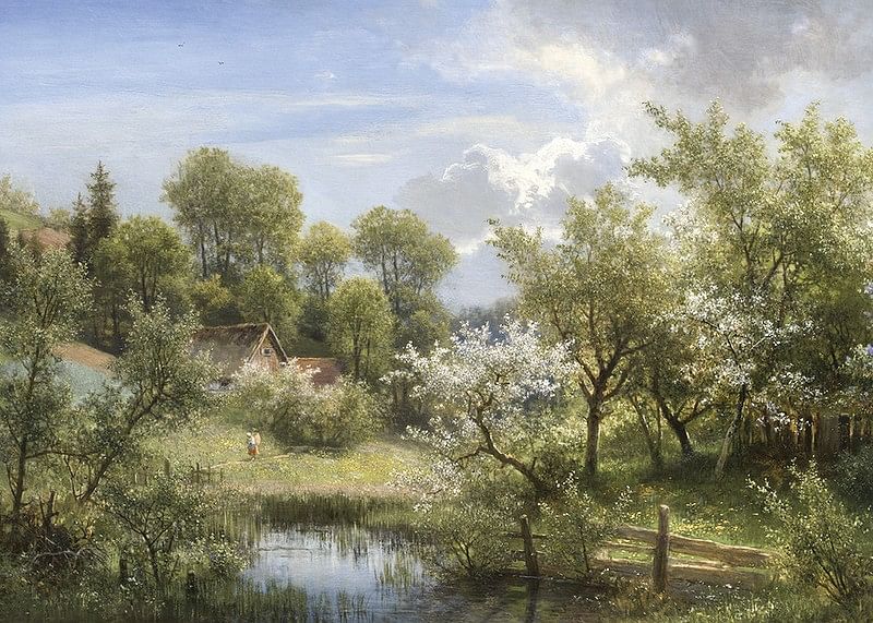 Blühende Obstbäume Bei Loschwitz By Eduard Leonhardi-12