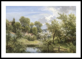 Poster Blühende Obstbäume Bei Loschwitz By Eduard Leonhardi