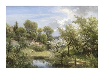 Poster Blühende Obstbäume Bei Loschwitz By Eduard Leonhardi