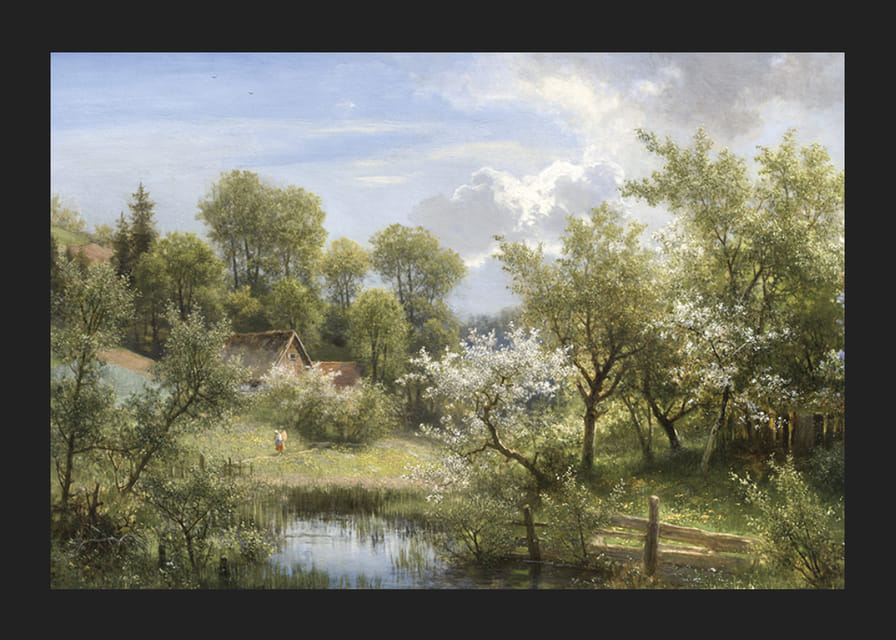 Blühende Obstbäume Bei Loschwitz By Eduard Leonhardi-12