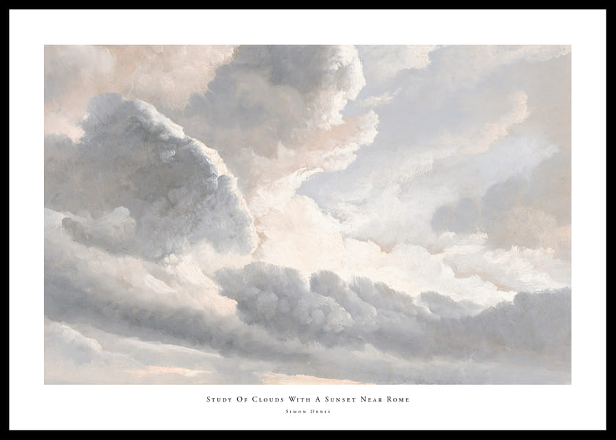 Study Of Clouds With A Sunset Near Rome By Simon Denis-12