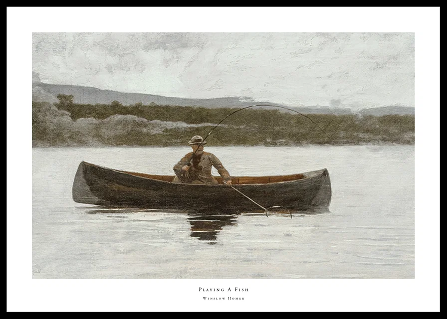 Playing A Fish By Winslow Homer-12