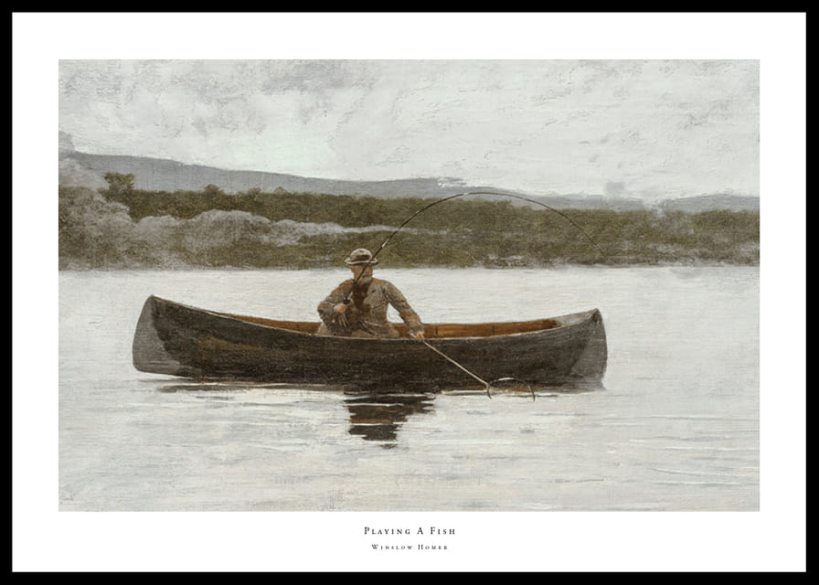 Playing A Fish By Winslow Homer-12