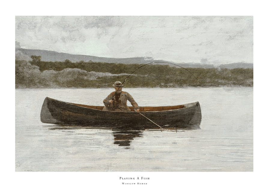 Playing A Fish By Winslow Homer-12
