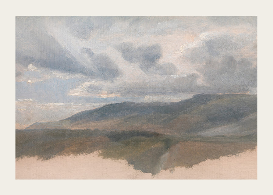 Landscape Study With Clouds By Emile Loubon-12