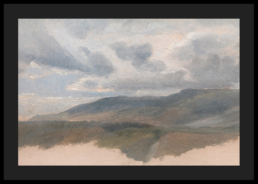 Landscape Study With Clouds By Emile Loubon-12